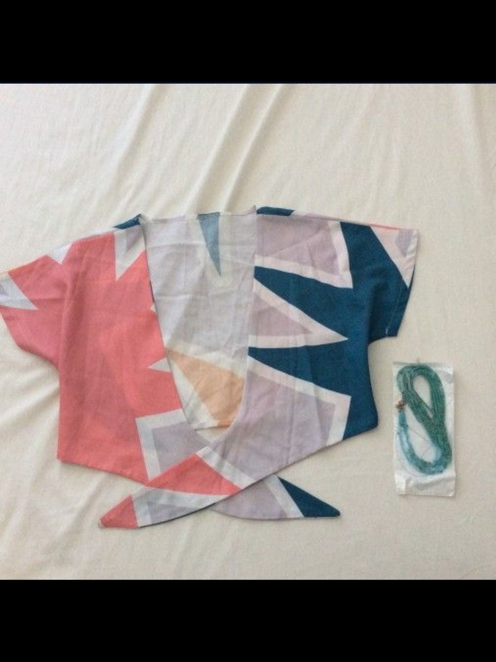 Tie Front Crop Top  size small,Wrap Top - Pink, Teal & Lavender With A Locket